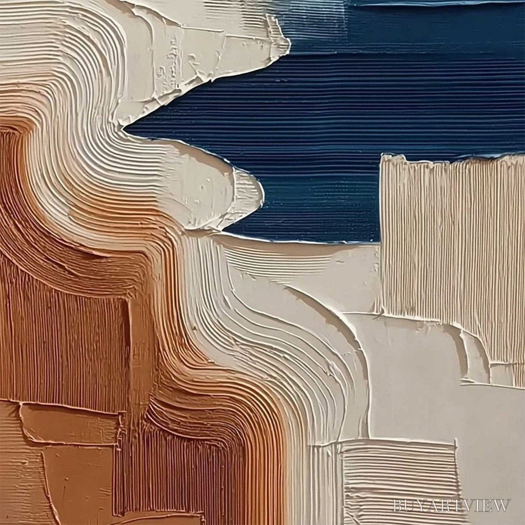 ARTOVITAS Terra E Mare – Heavy Texture Abstract Coastal Landscape Painting - image 5