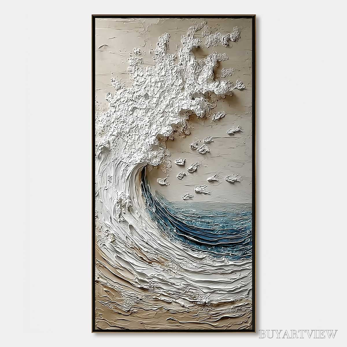 ARTOVITAS Crescendo | Textured Coastal Wave Impasto Original Oil Painting - image 1