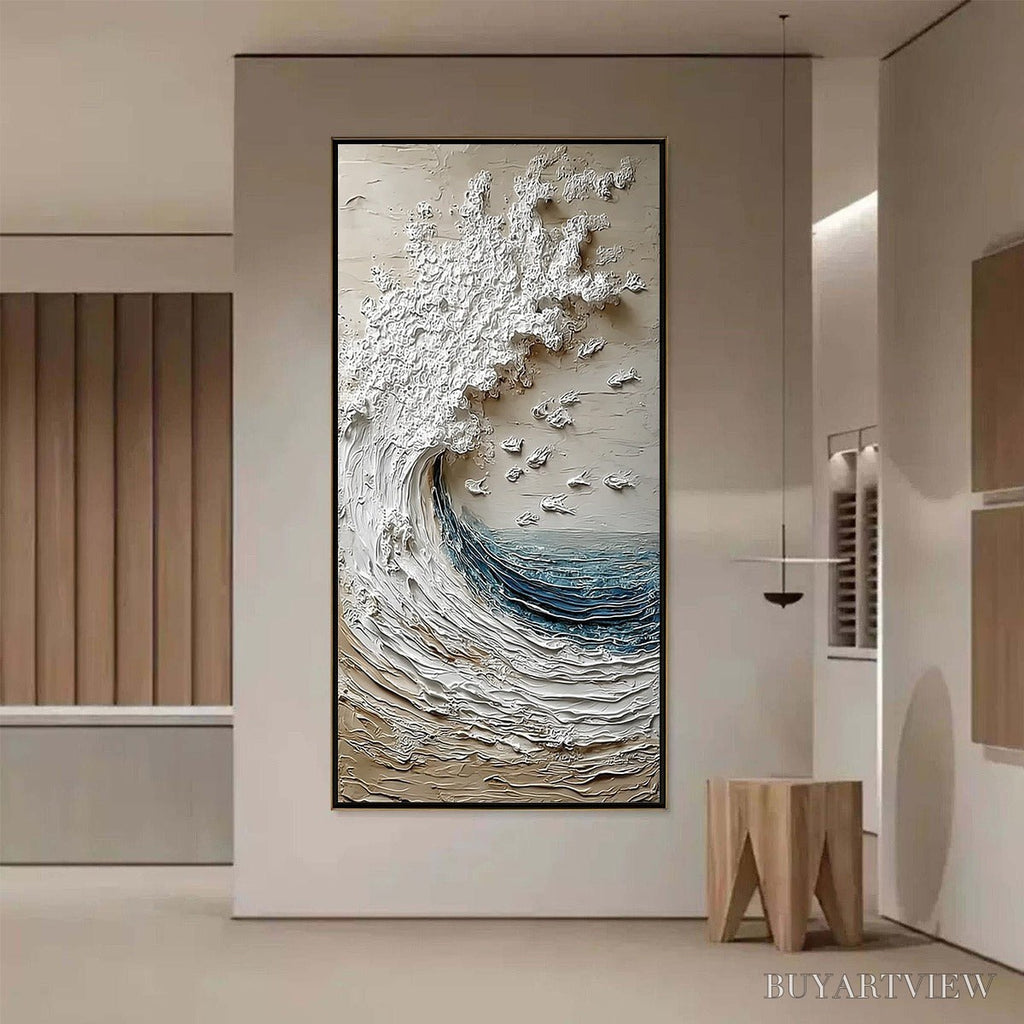 ARTOVITAS Crescendo | Textured Coastal Wave Impasto Original Oil Painting - image 2