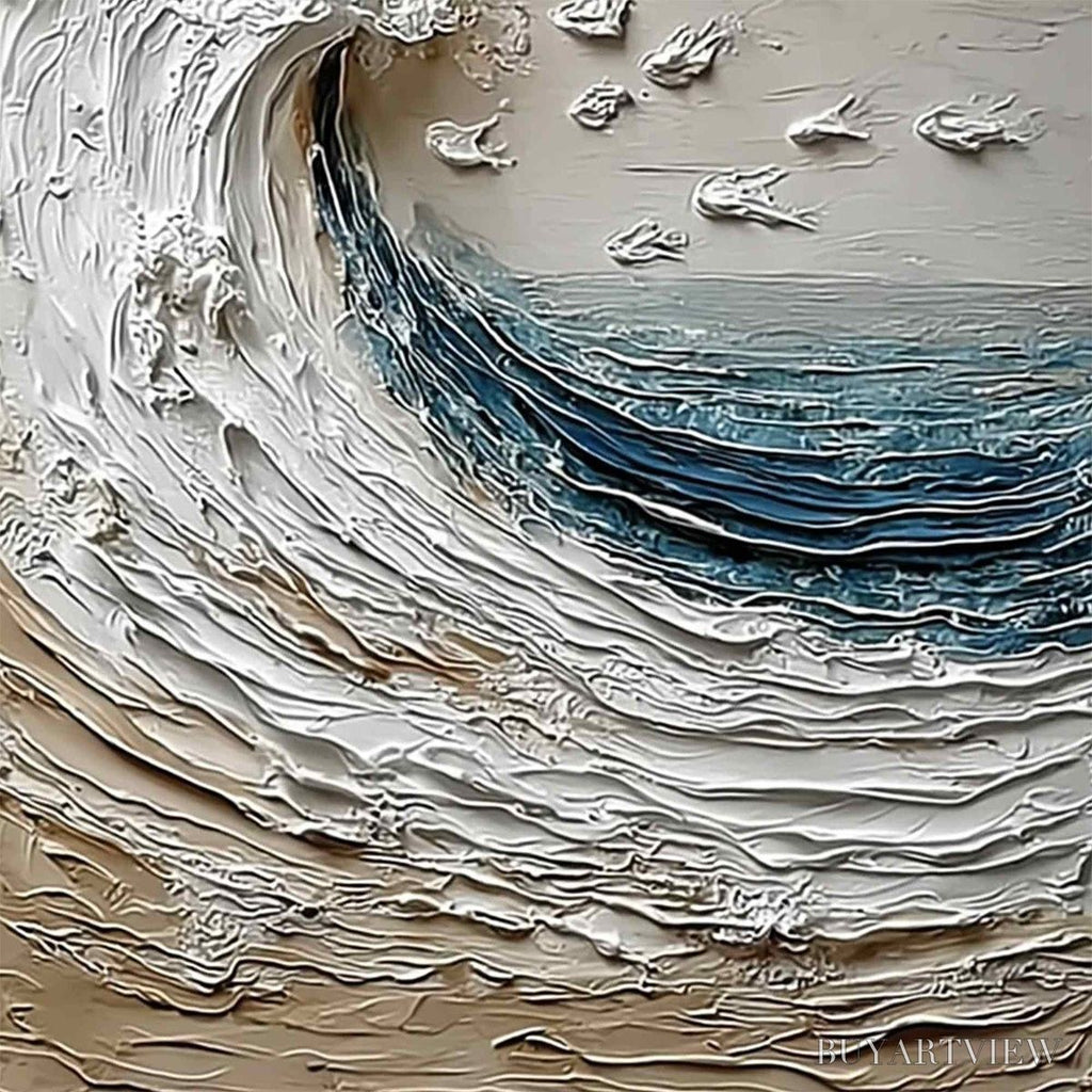 ARTOVITAS Crescendo | Textured Coastal Wave Impasto Original Oil Painting - image 3