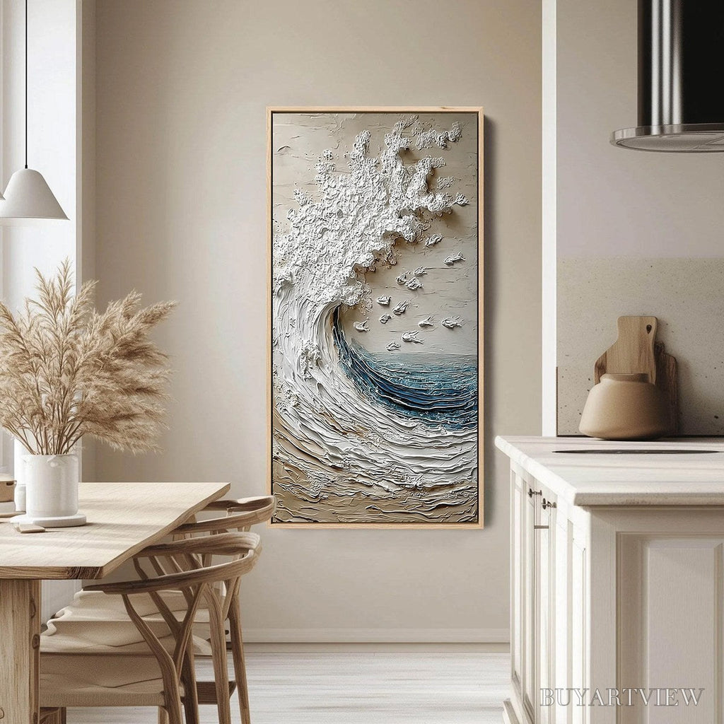 ARTOVITAS Crescendo | Textured Coastal Wave Impasto Original Oil Painting - image 4