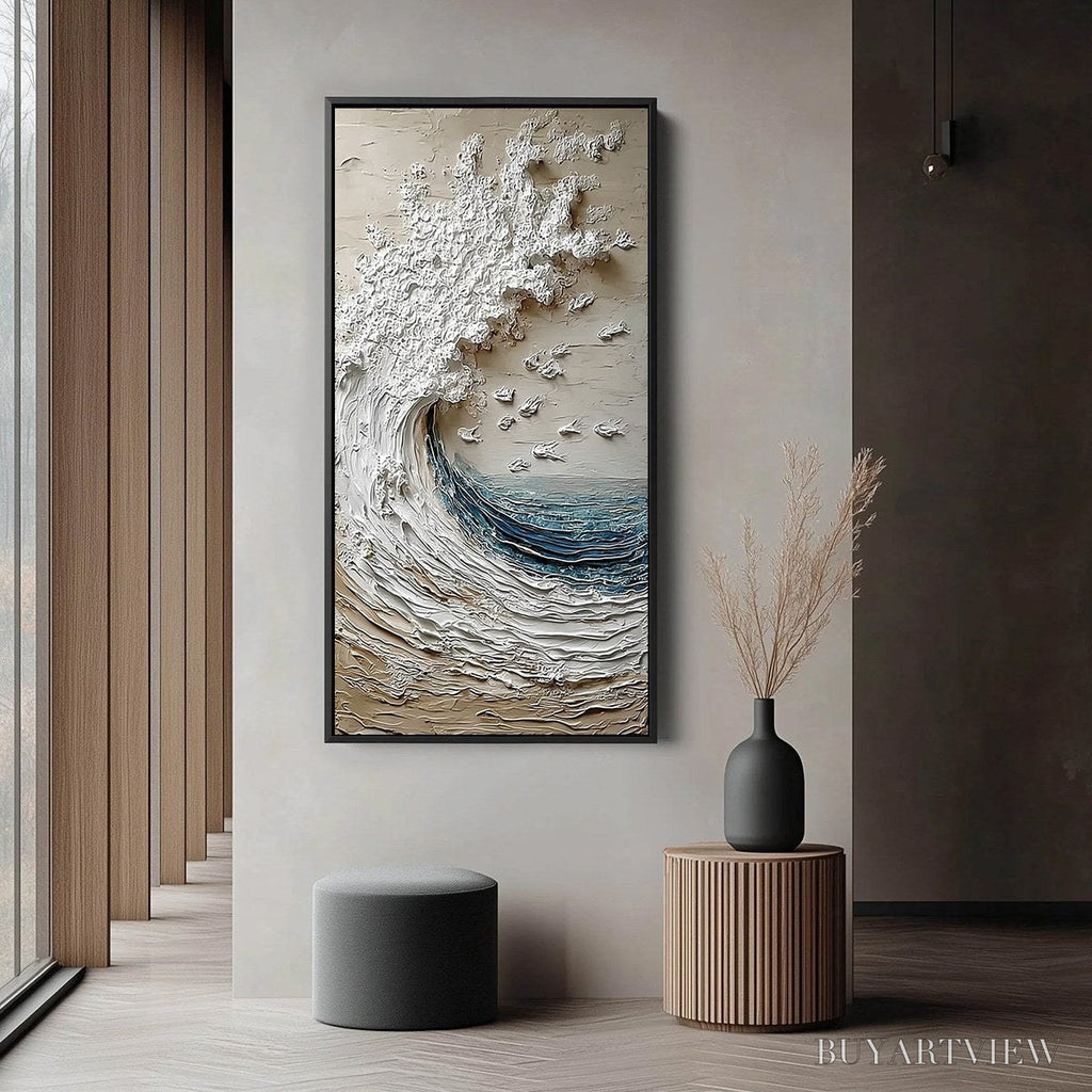 ARTOVITAS Crescendo | Textured Coastal Wave Impasto Original Oil Painting - image 6