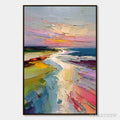ARTOVITAS Coastal Embrace – Textured Vertical Coastal Landscape Impasto Painting - image 1