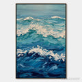 ARTOVITAS Azure Crest – Textured Impasto Ocean Wave - image 1