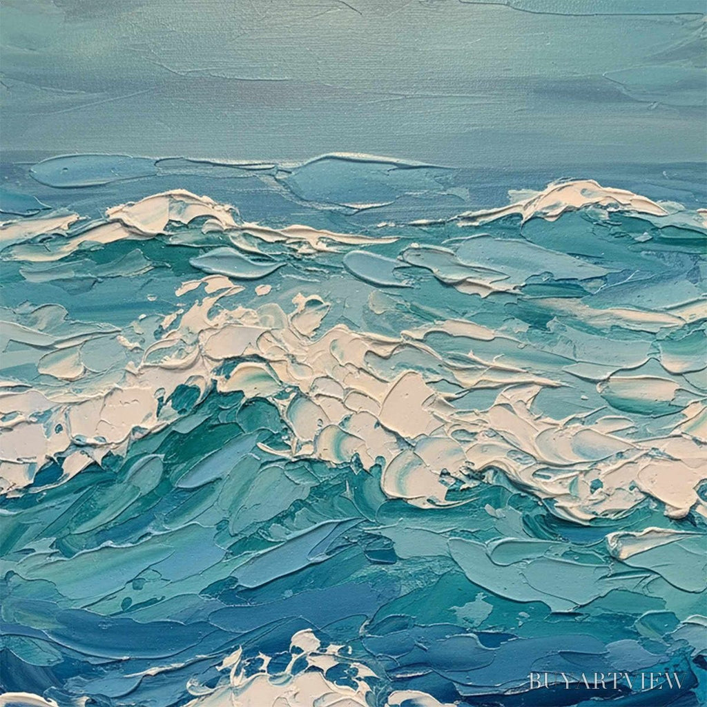 ARTOVITAS Azure Crest – Textured Impasto Ocean Wave - image 5