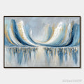 ARTOVITAS Coastal Echoes – Abstract Gold & Blue Textured Seascape Painting - image 1