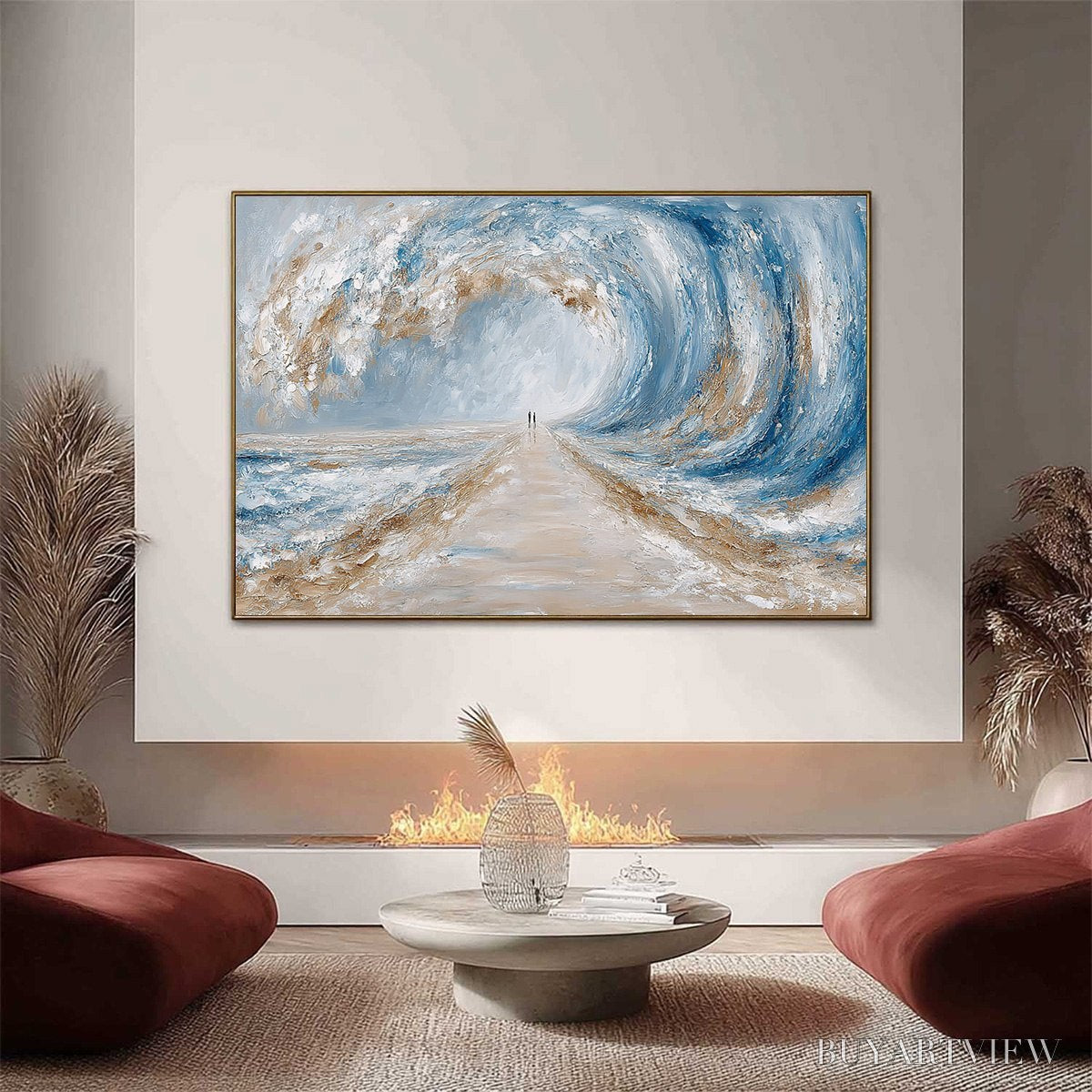 ARTOVITAS the Path Within the Tide – Large Textured Abstract Seascape Painting - image 2