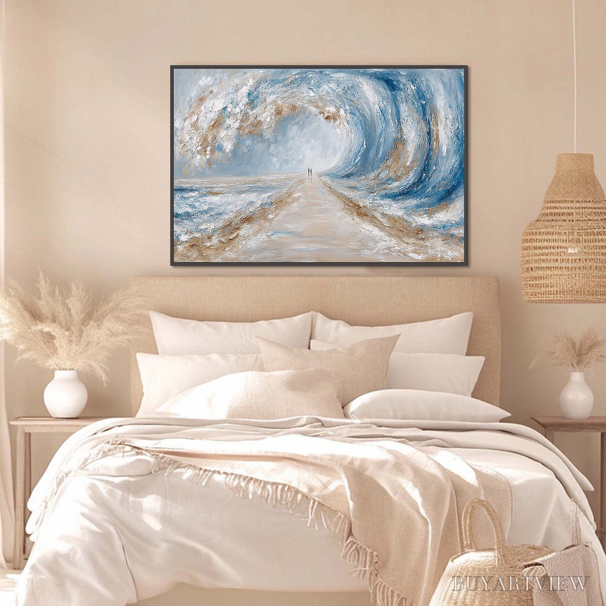 ARTOVITAS the Path Within the Tide – Large Textured Abstract Seascape Painting - image 4