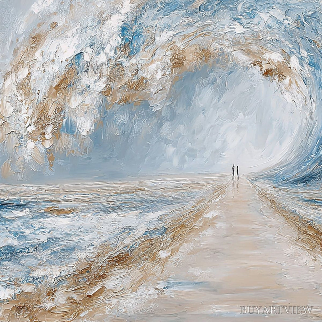 ARTOVITAS the Path Within the Tide – Large Textured Abstract Seascape Painting - image 5