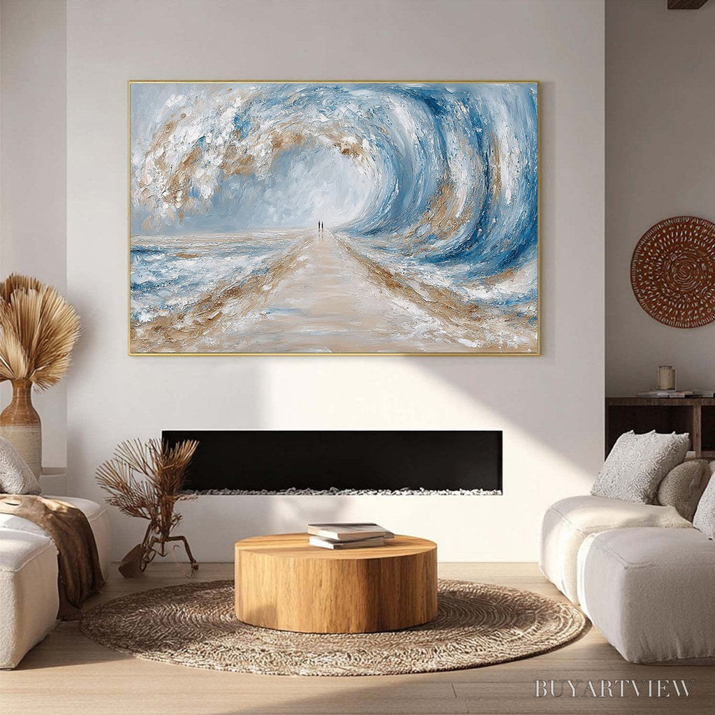 ARTOVITAS the Path Within the Tide – Large Textured Abstract Seascape Painting - image 6