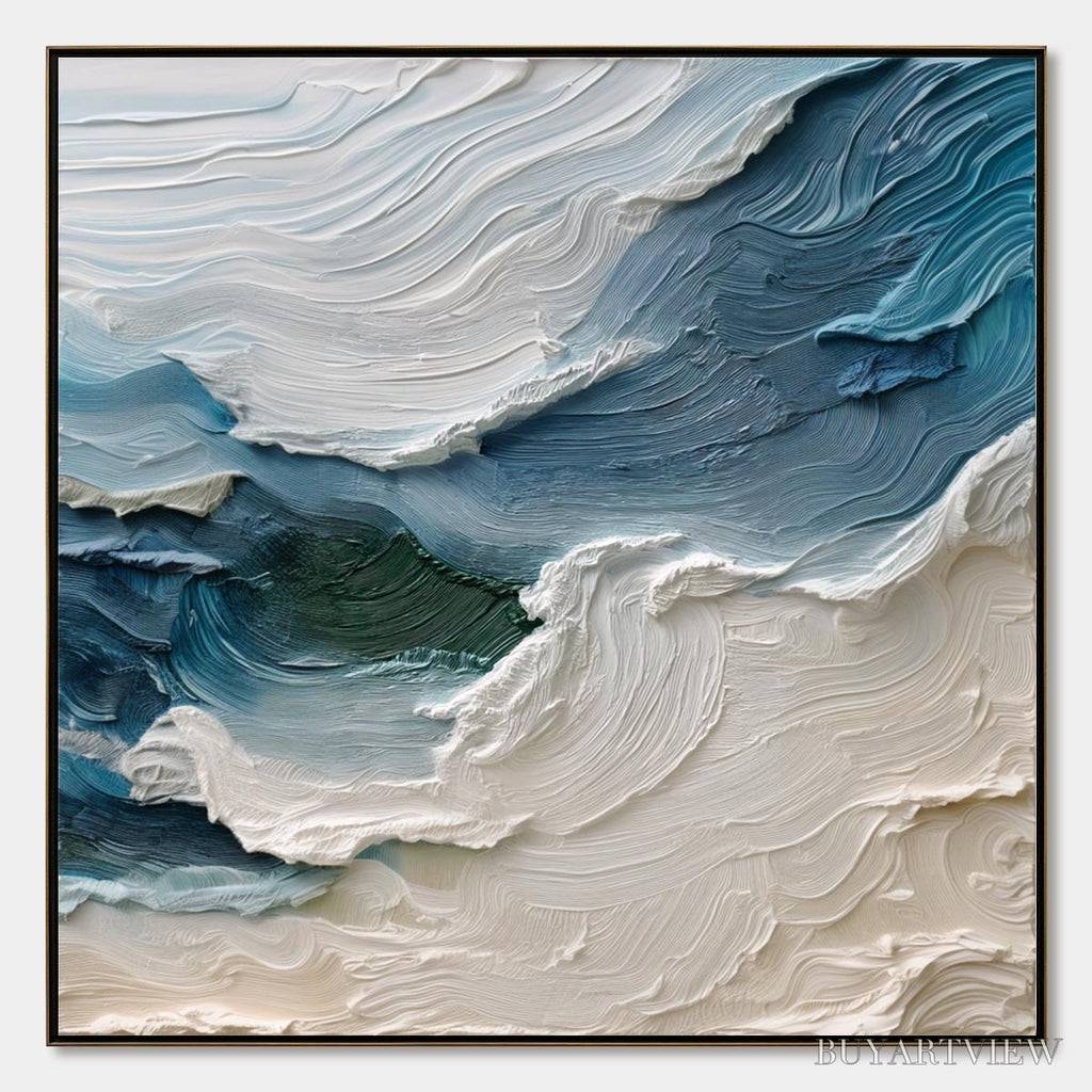 ARTOVITAS Atlantic Swell – Heavily Textured Abstract Seascape Painting for Coastal Decor - image 1