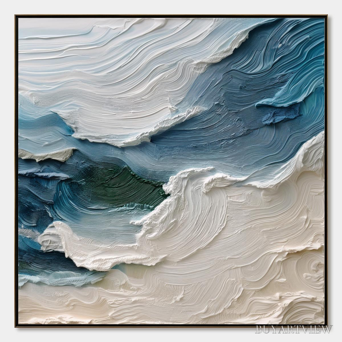 ARTOVITAS Atlantic Swell – Heavily Textured Abstract Seascape Painting for Coastal Decor - image 1