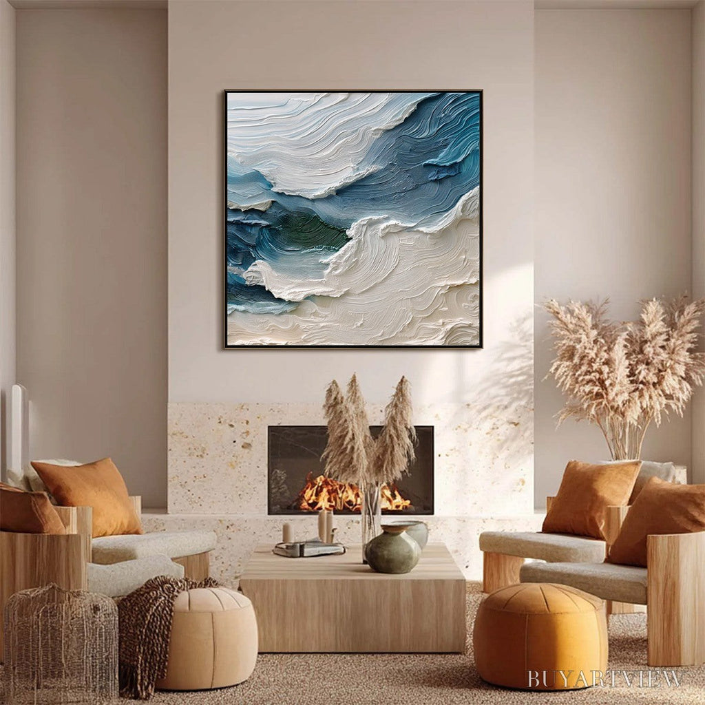 ARTOVITAS Atlantic Swell – Heavily Textured Abstract Seascape Painting for Coastal Decor - image 2
