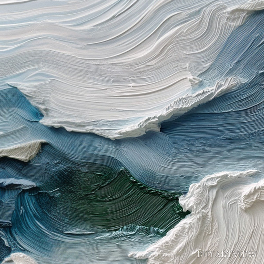 ARTOVITAS Atlantic Swell – Heavily Textured Abstract Seascape Painting for Coastal Decor - image 5