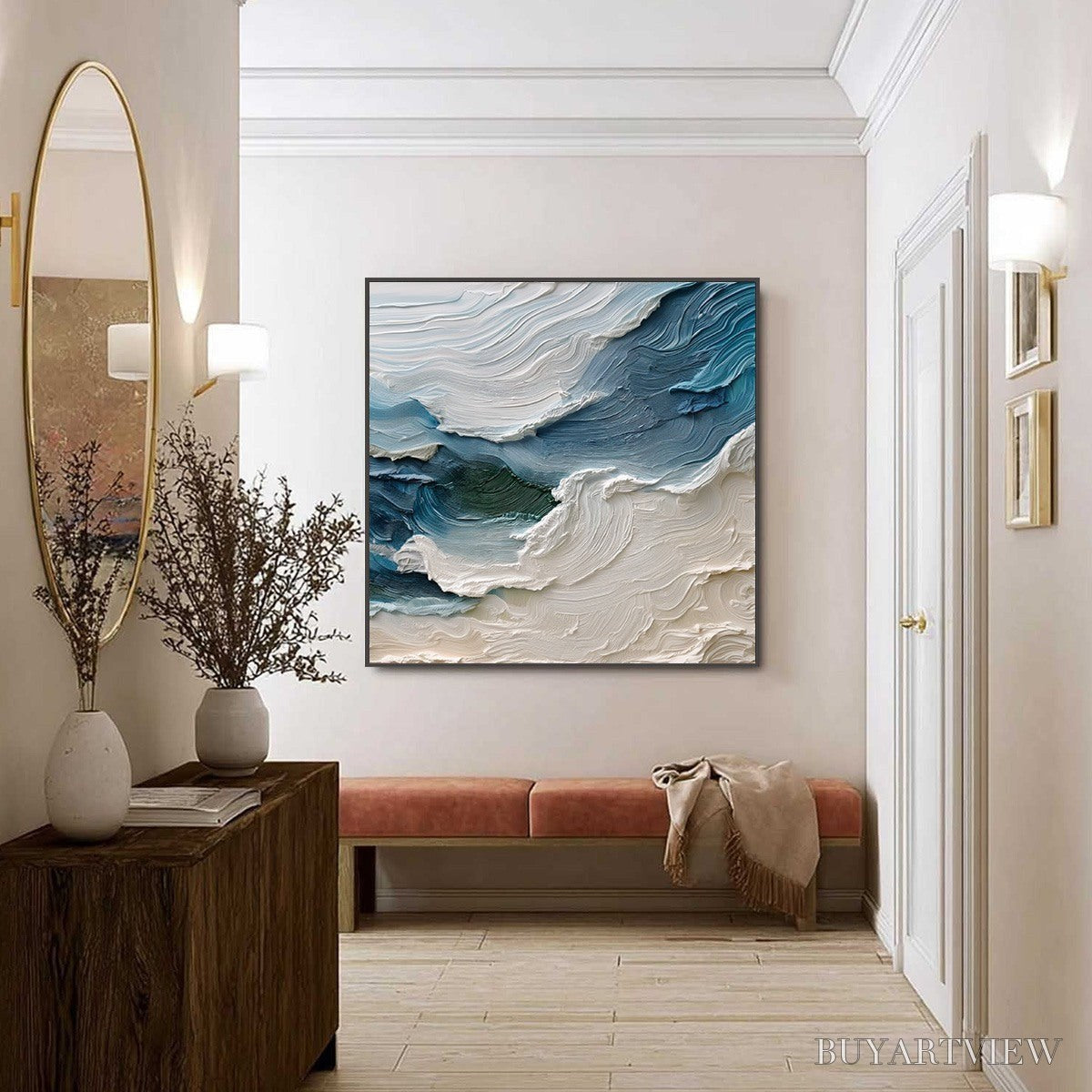 ARTOVITAS Atlantic Swell – Heavily Textured Abstract Seascape Painting for Coastal Decor - image 6