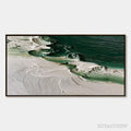 ARTOVITAS Emerald Tide – Textured Green and White Wabi Sabi Abstract Painting - image 1