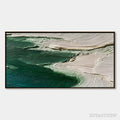 ARTOVITAS Emerald Tide – Textured Wabi Sabi Abstract Coastal Painting - image 1