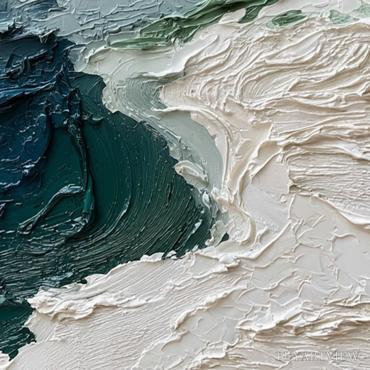 ARTOVITAS Atlantic Crest – Textured Wabi Sabi Seascape Impasto Oil Painting - image 3