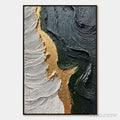 ARTOVITAS Emerald Shore – Textured Abstract Wabi Sabi - image 1