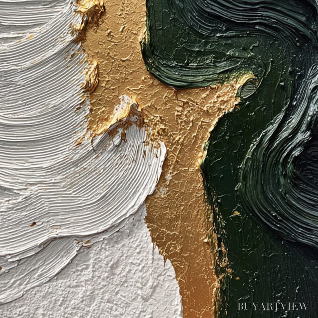 ARTOVITAS Emerald Shore – Textured Abstract Wabi Sabi - image 3