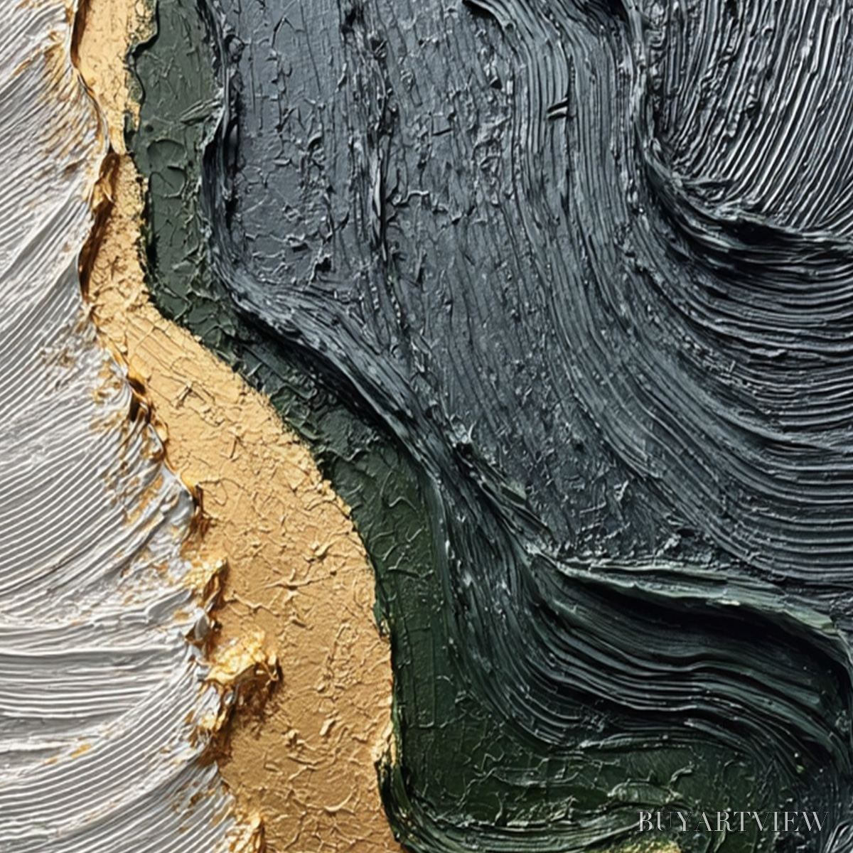ARTOVITAS Emerald Shore – Textured Abstract Wabi Sabi - image 5