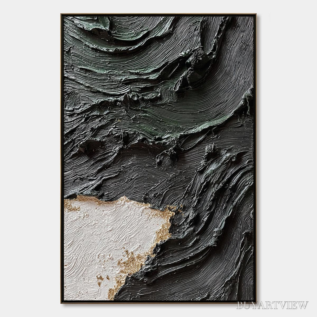 ARTOVITAS Terra Firma – Heavy Texture Wabi Sabi Abstract Painting with Gold Leaf - image 1