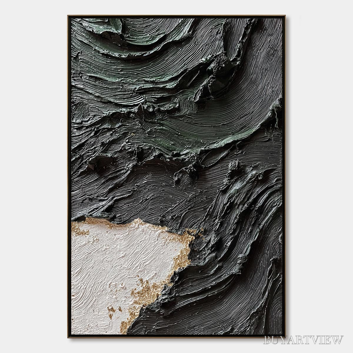 ARTOVITAS Terra Firma – Heavy Texture Wabi Sabi Abstract Painting with Gold Leaf - image 1