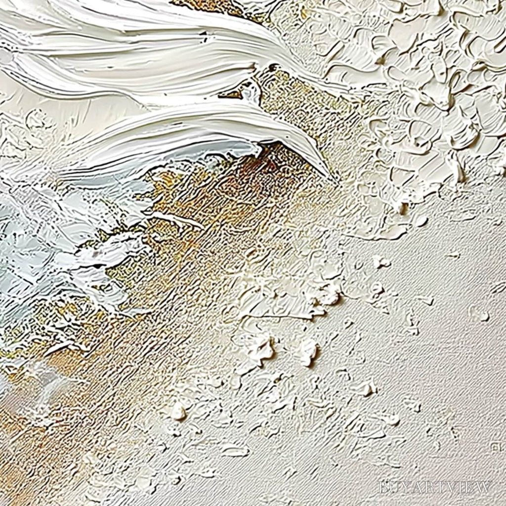 ARTOVITAS Whitewater Whisper – Textured Wabi Sabi Abstract Seascape Painting - image 3