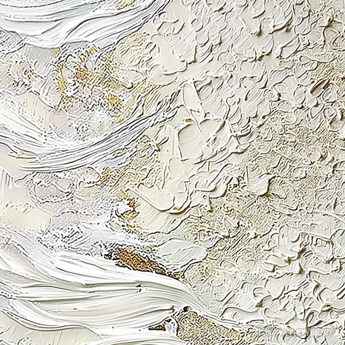 ARTOVITAS Whitewater Whisper – Textured Wabi Sabi Abstract Seascape Painting - image 5