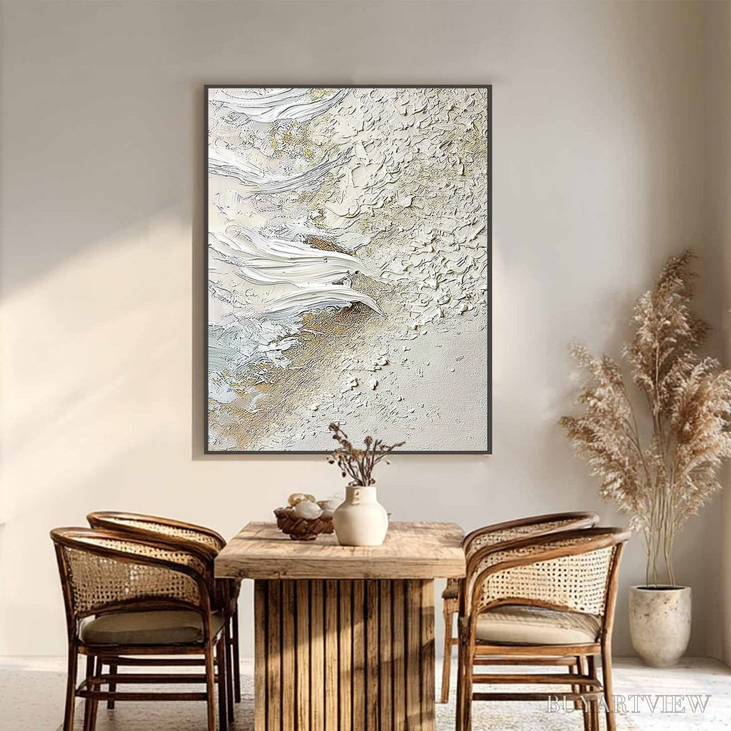 ARTOVITAS Whitewater Whisper – Textured Wabi Sabi Abstract Seascape Painting - image 6