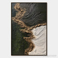 ARTOVITAS Emerald Shore – Wabi Sabi Textured Abstract Coastal Painting - image 1