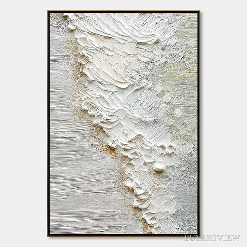 ARTOVITAS Aegean Foam – Textured Wabi Sabi Abstract Ocean Art - image 1