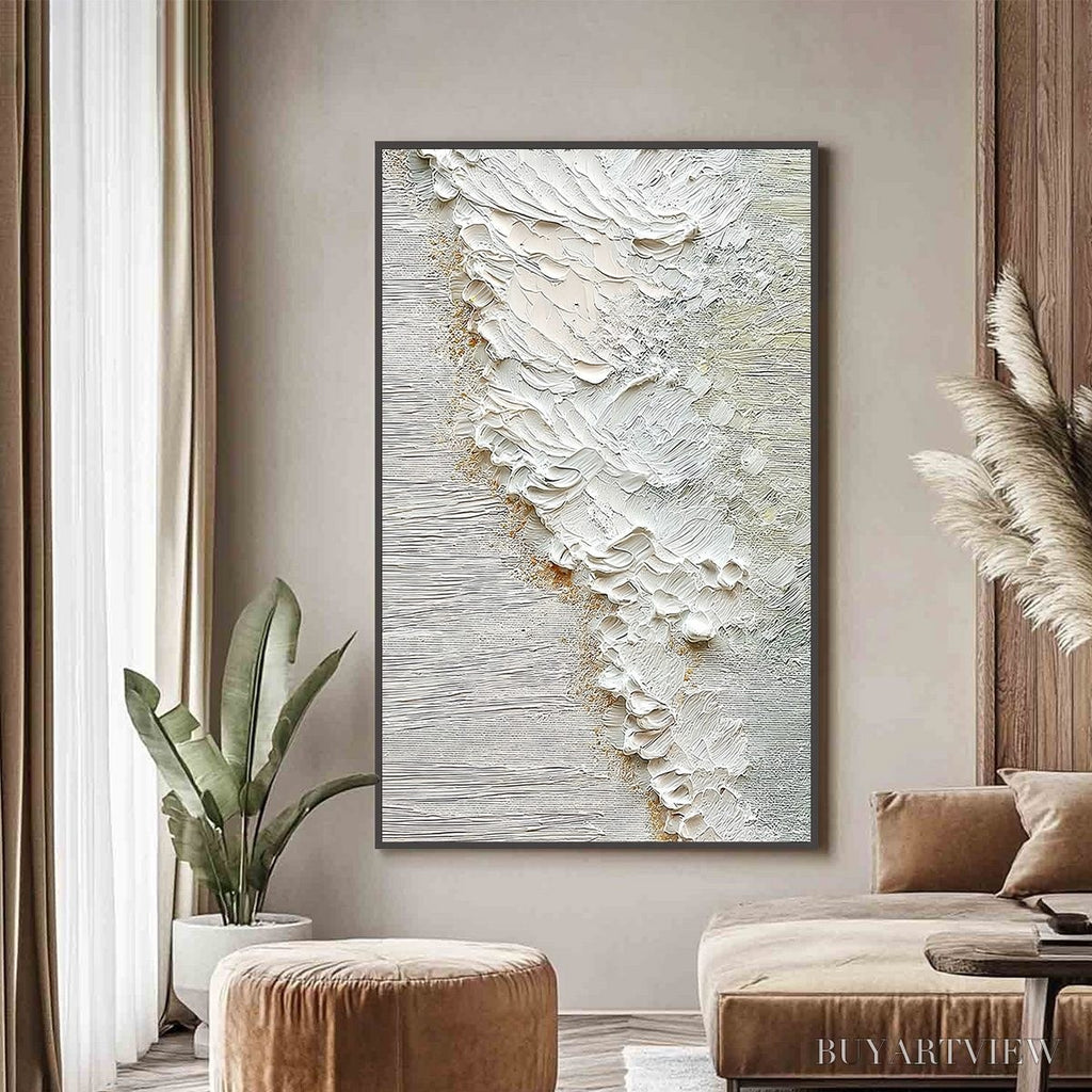ARTOVITAS Aegean Foam – Textured Wabi Sabi Abstract Ocean Art - image 4