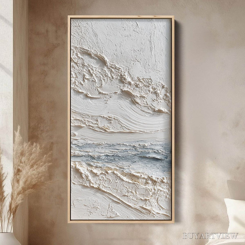 ARTOVITAS Tideline – Wabi Sabi Textured Coastal Abstract Painting - image 2