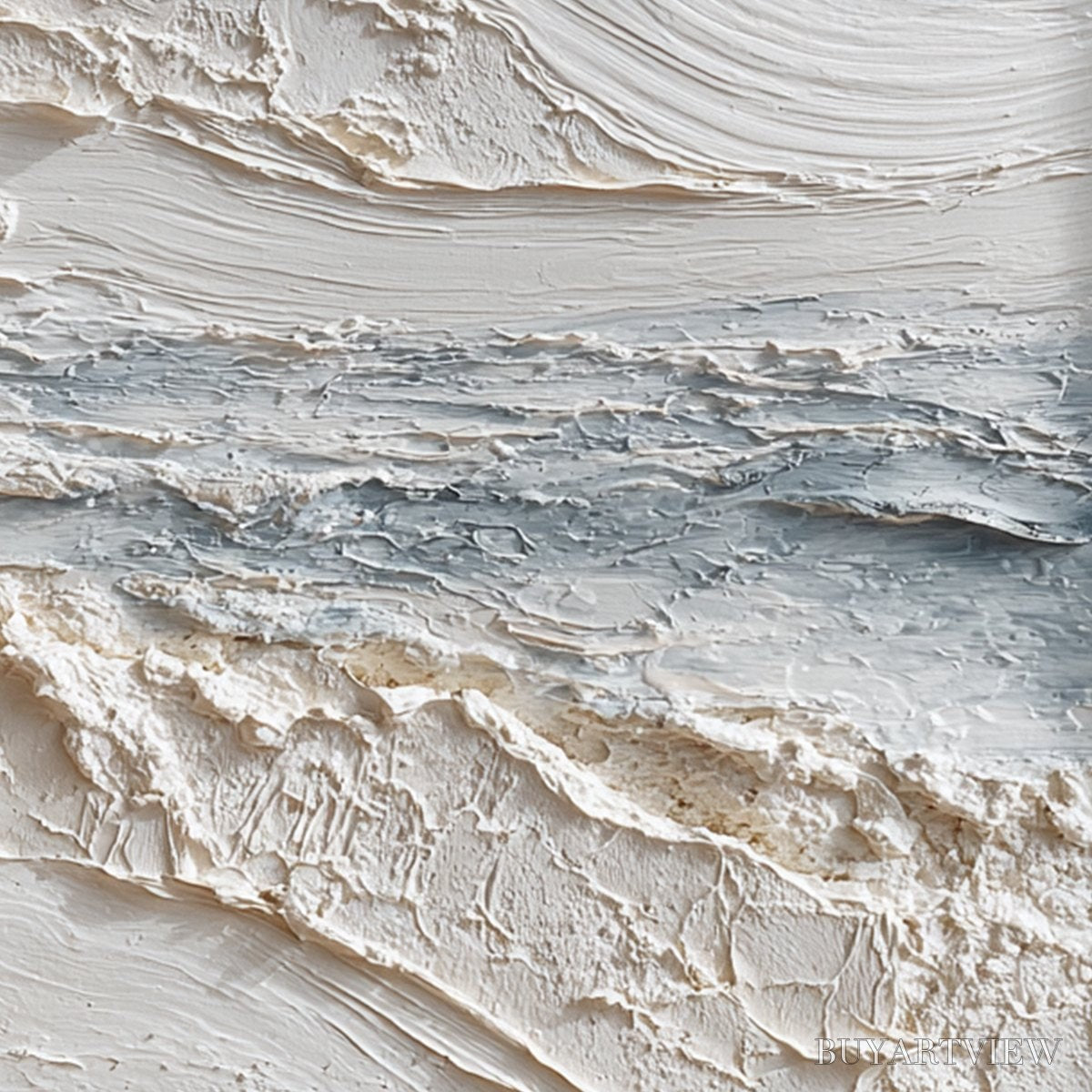 ARTOVITAS Tideline – Wabi Sabi Textured Coastal Abstract Painting - image 3