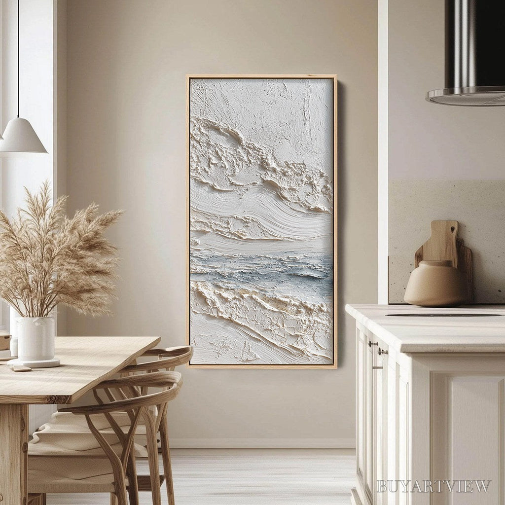 ARTOVITAS Tideline – Wabi Sabi Textured Coastal Abstract Painting - image 4