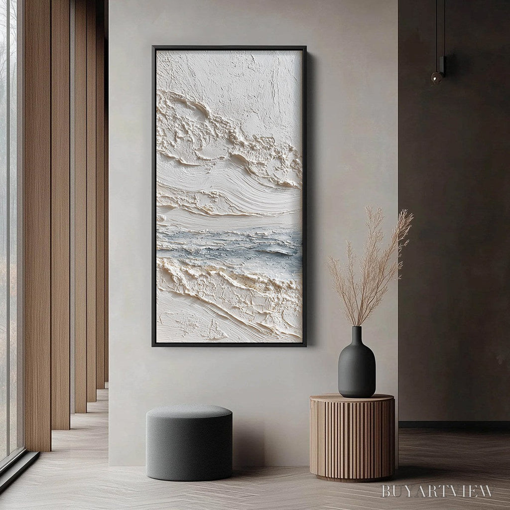 ARTOVITAS Tideline – Wabi Sabi Textured Coastal Abstract Painting - image 6