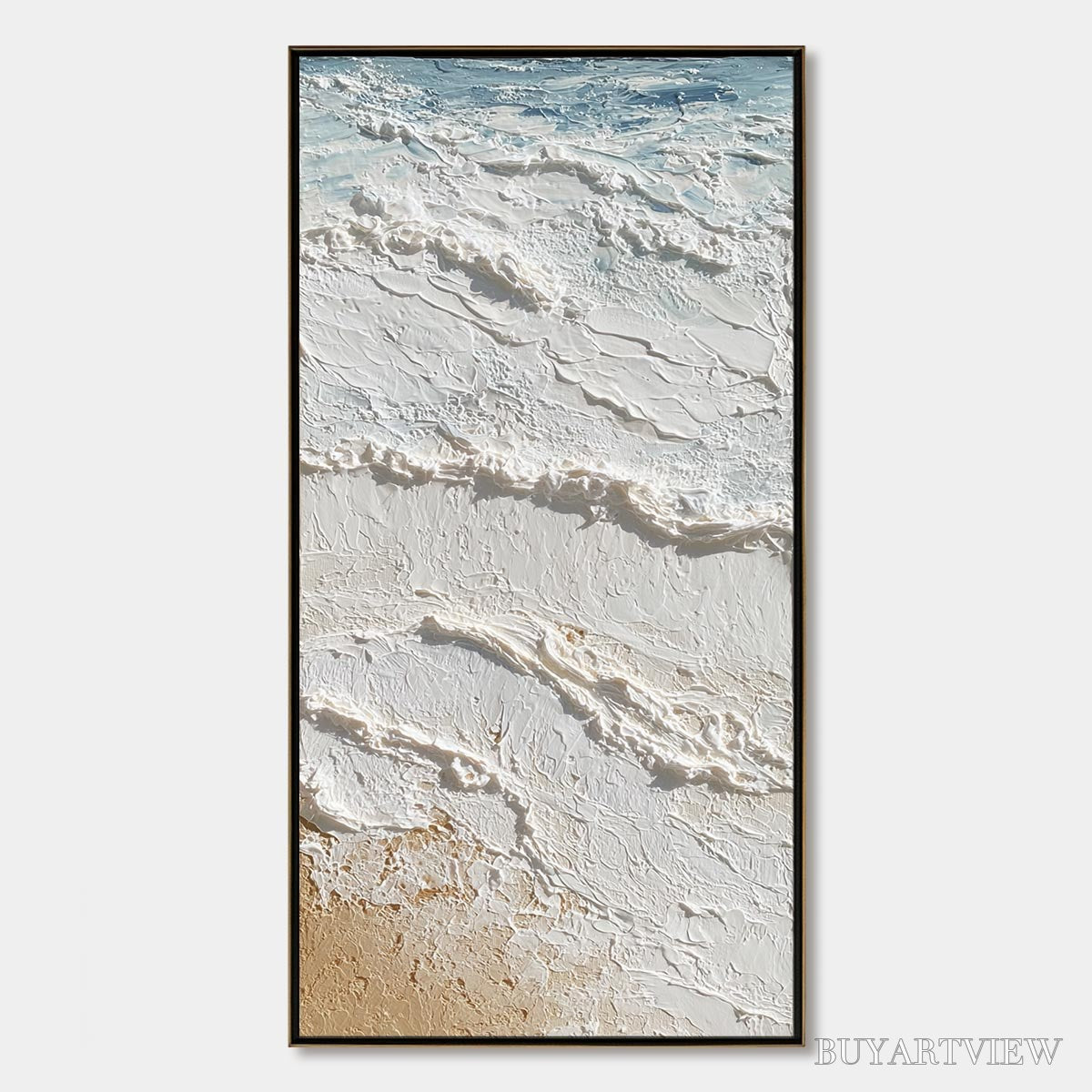 ARTOVITAS Shoreline Whispers – Textured Wabi Sabi Coastal Painting - image 1