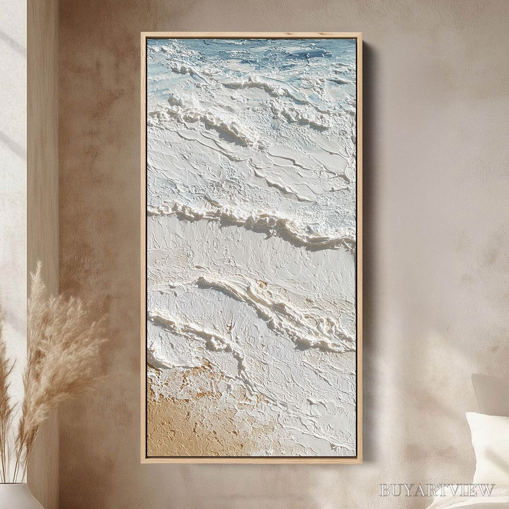 ARTOVITAS Shoreline Whispers – Textured Wabi Sabi Coastal Painting - image 2
