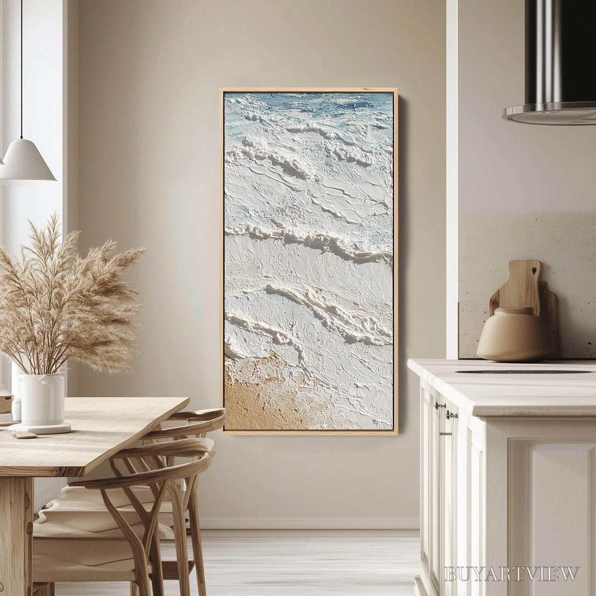 ARTOVITAS Shoreline Whispers – Textured Wabi Sabi Coastal Painting - image 4