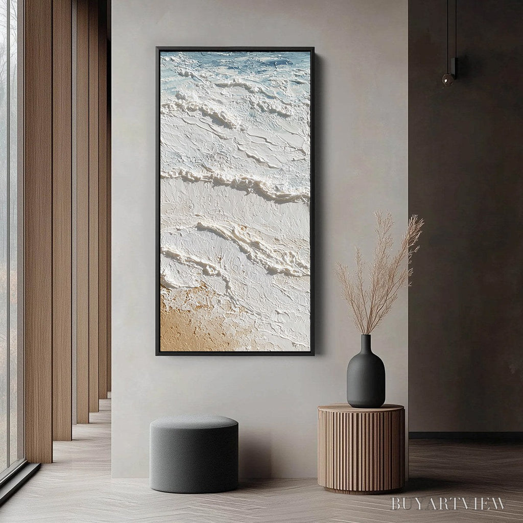 ARTOVITAS Shoreline Whispers – Textured Wabi Sabi Coastal Painting - image 6