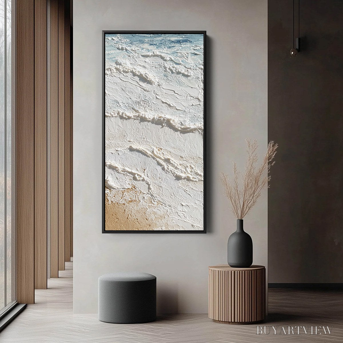 ARTOVITAS Shoreline Whispers – Textured Wabi Sabi Coastal Painting - image 6