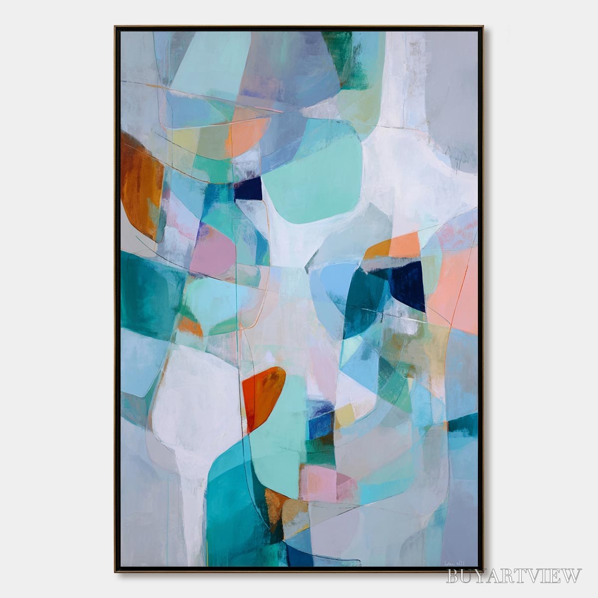 ARTOVITAS Coastal Drift – Colorful Abstract Vertical Composition Art - image 1