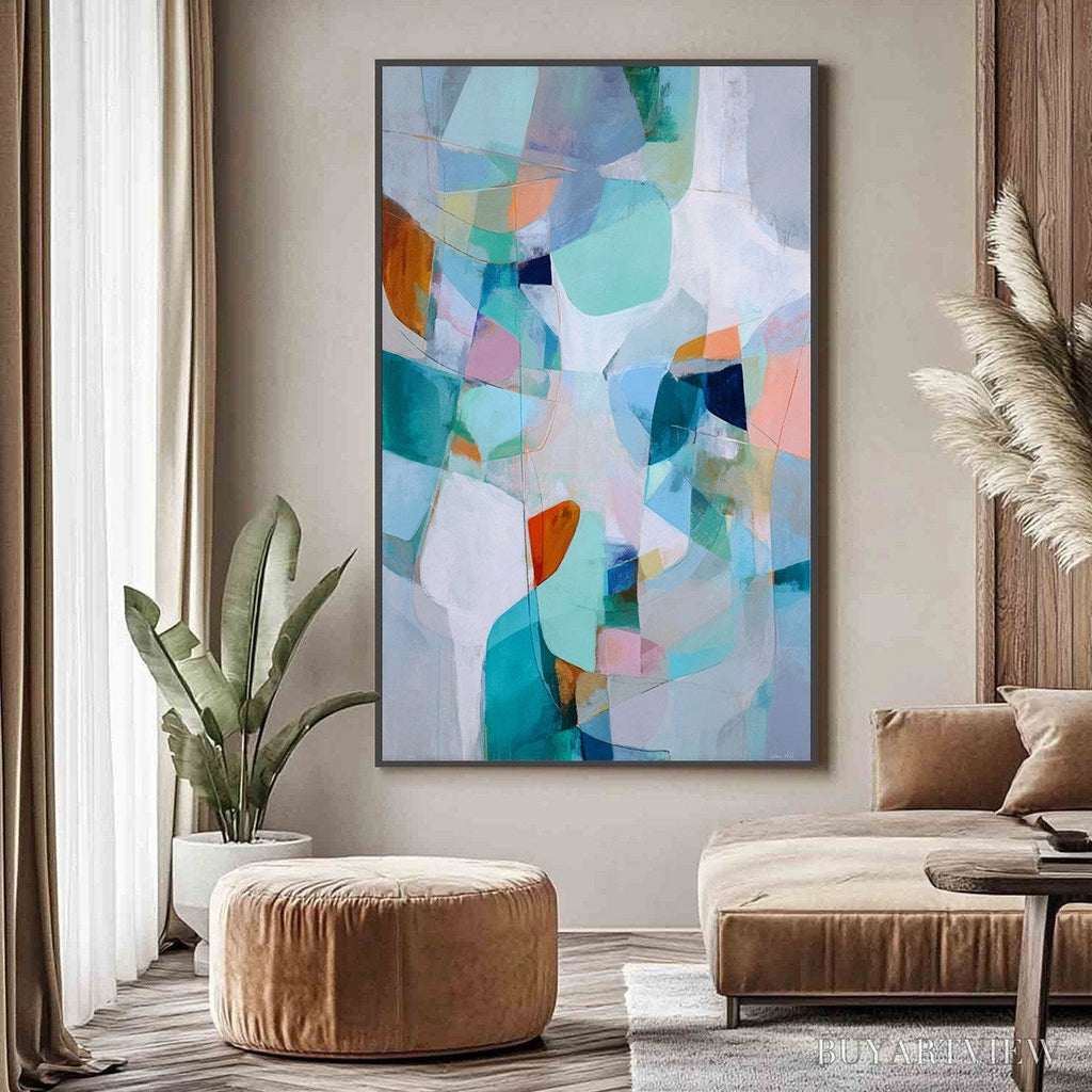 ARTOVITAS Coastal Drift – Colorful Abstract Vertical Composition Art - image 2