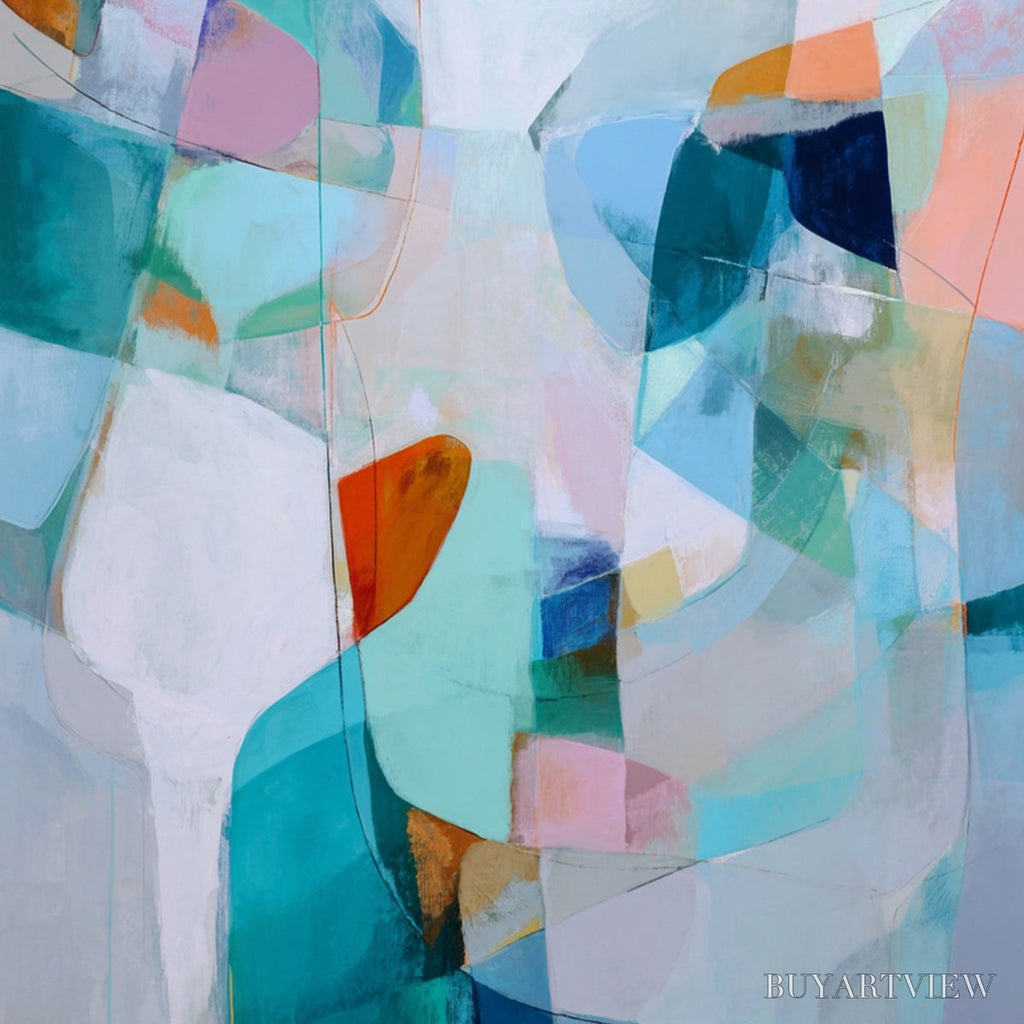 ARTOVITAS Coastal Drift – Colorful Abstract Vertical Composition Art - image 3