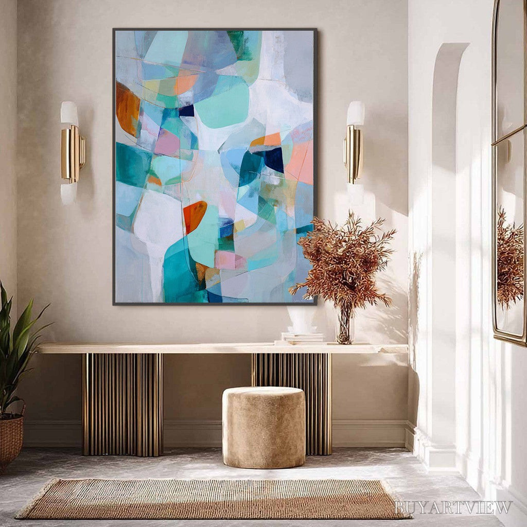 ARTOVITAS Coastal Drift – Colorful Abstract Vertical Composition Art - image 4