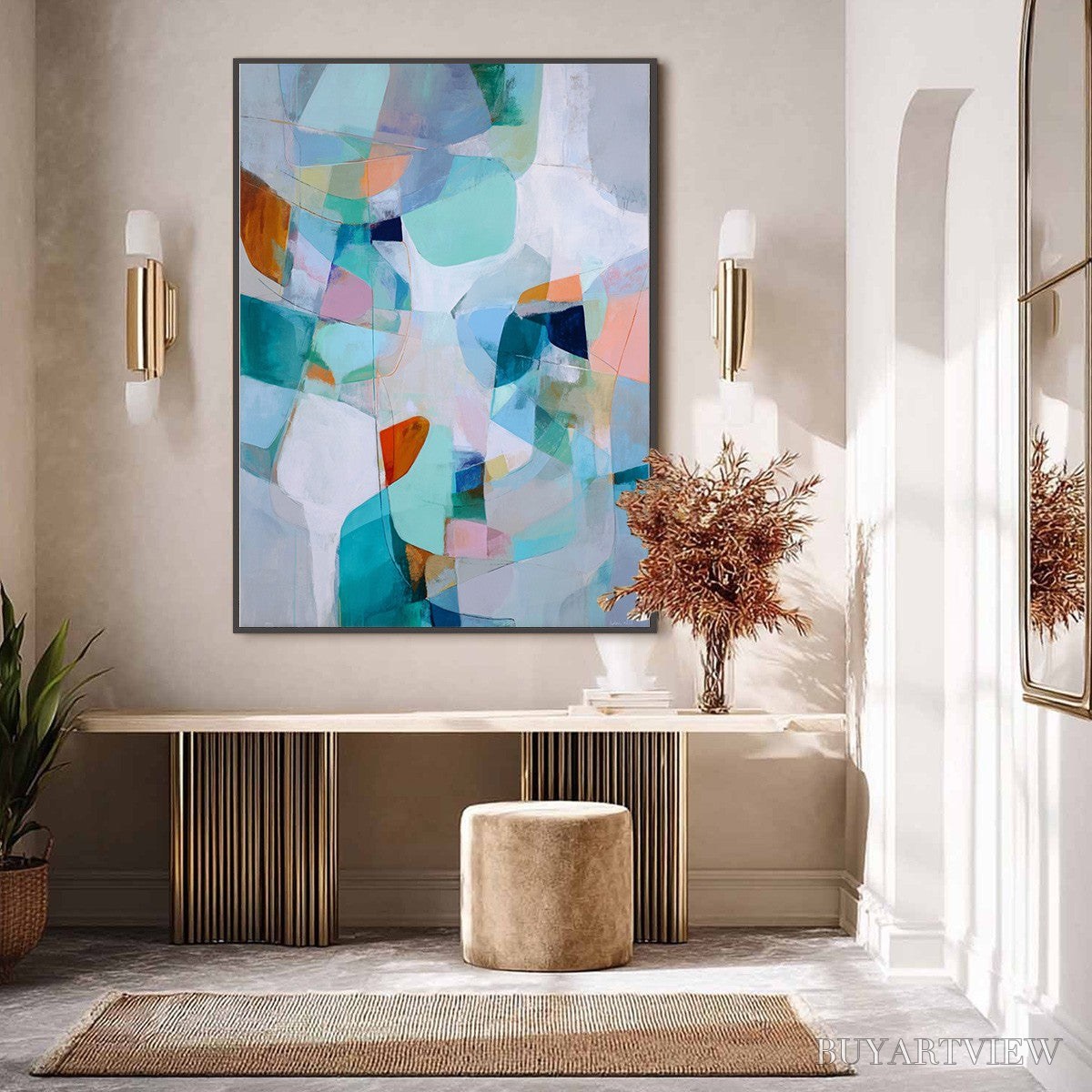 ARTOVITAS Coastal Drift – Colorful Abstract Vertical Composition Art - image 4