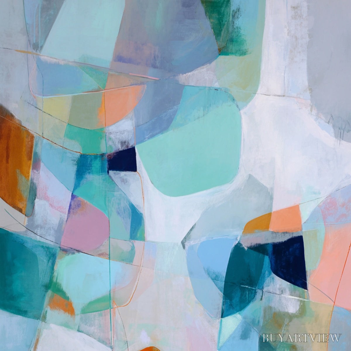ARTOVITAS Coastal Drift – Colorful Abstract Vertical Composition Art - image 5
