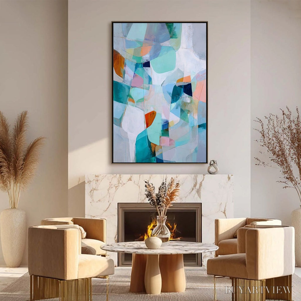 ARTOVITAS Coastal Drift – Colorful Abstract Vertical Composition Art - image 6