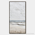 ARTOVITAS Whispering Tide – Textured Wabi Sabi Beach Scene Painting - image 1